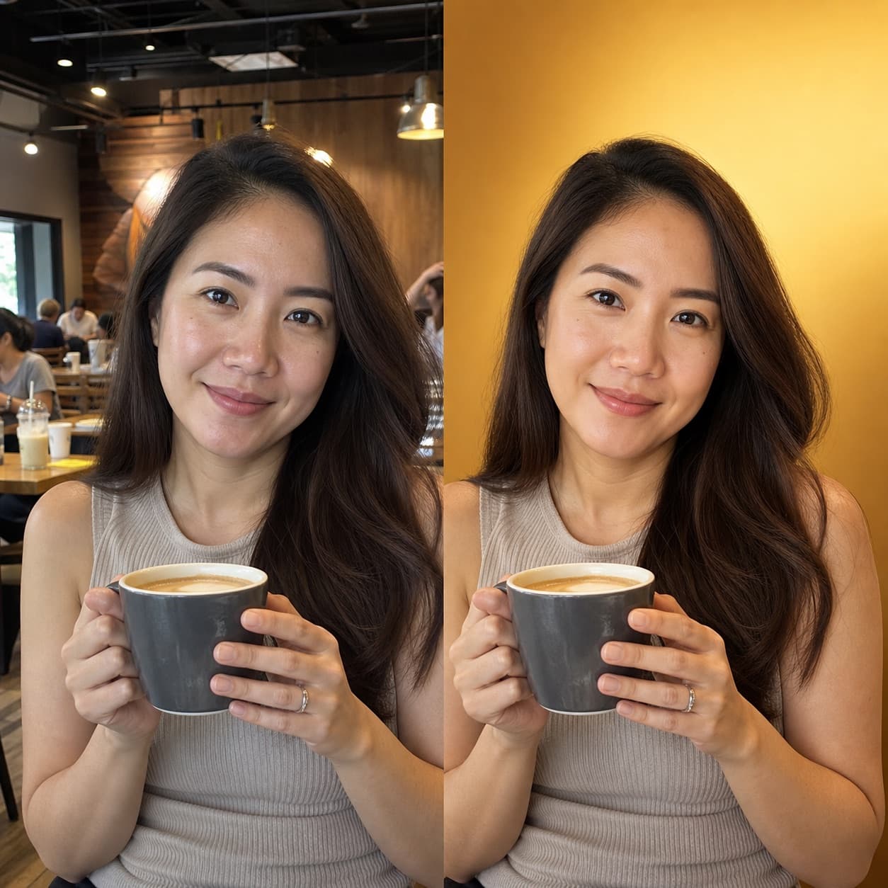 ก่อน-หลัง ไดคัทตัดฉากหลังและรีทัชภาพคน